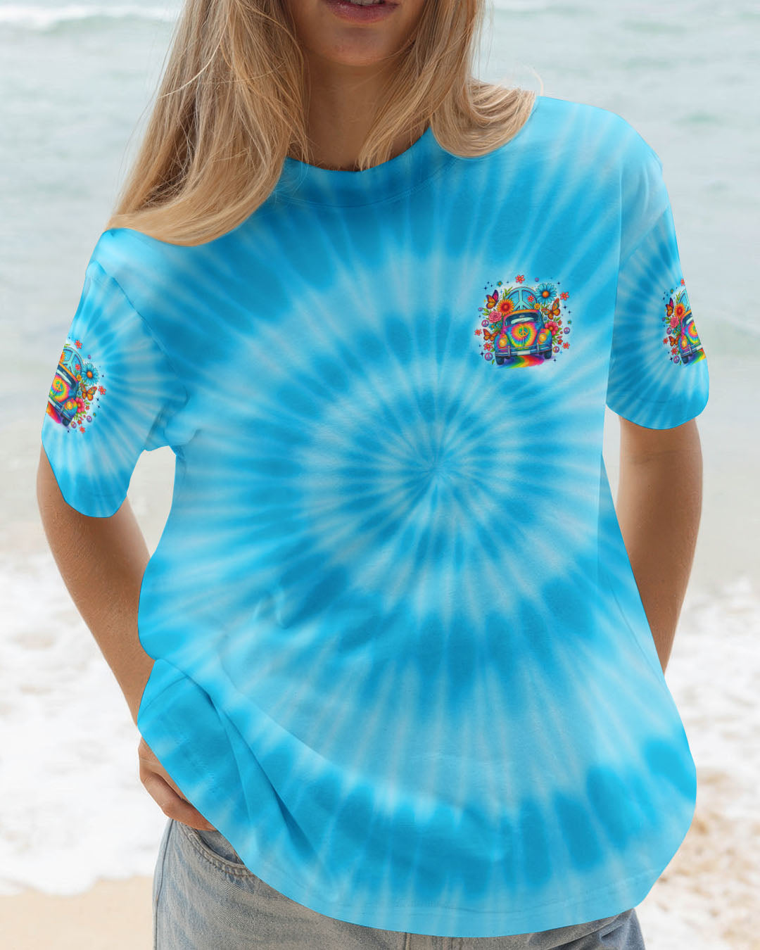 DON'T LOOK BACK HIPPIE CAR TIE DYE ALL OVER PRINT - TYQY1908253