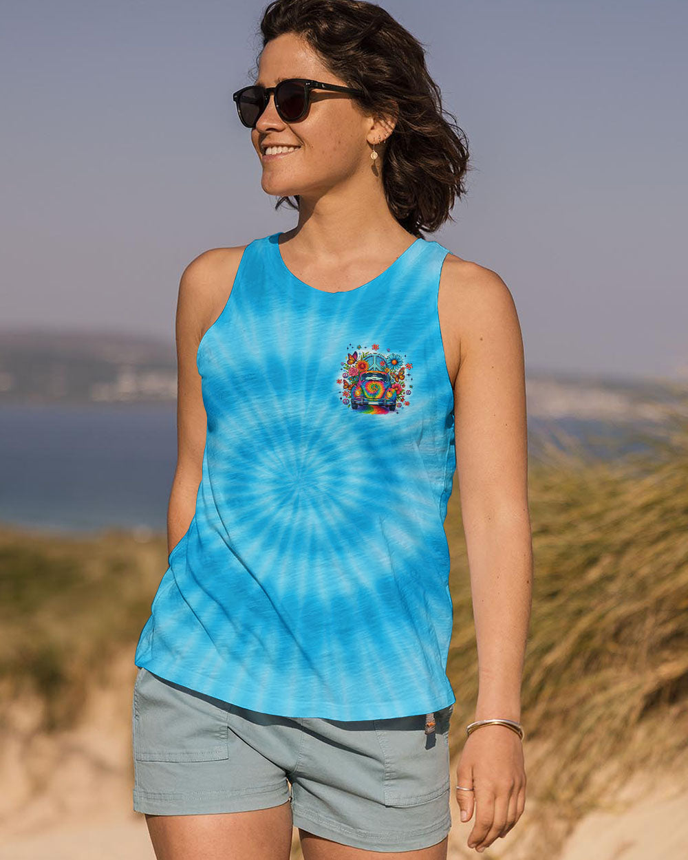 DON'T LOOK BACK HIPPIE CAR TIE DYE ALL OVER PRINT - TYQY1908253