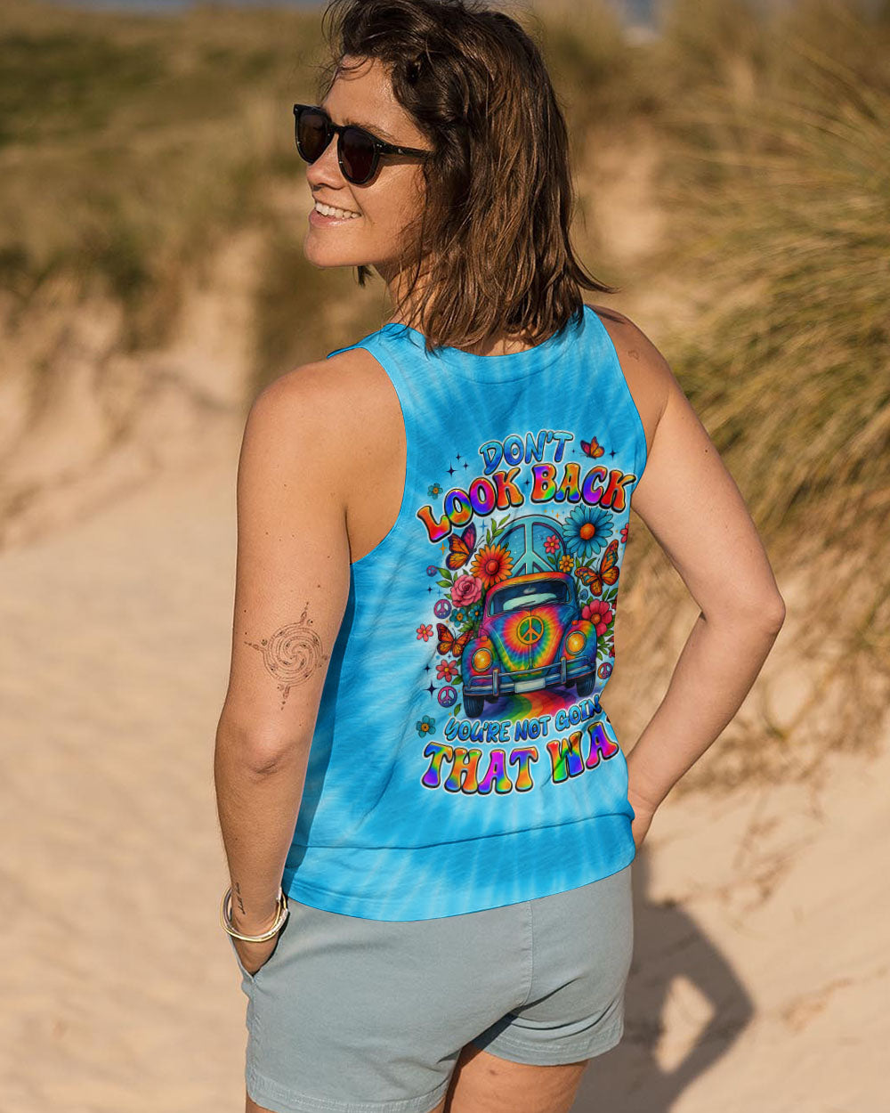 DON'T LOOK BACK HIPPIE CAR TIE DYE ALL OVER PRINT - TYQY1908253