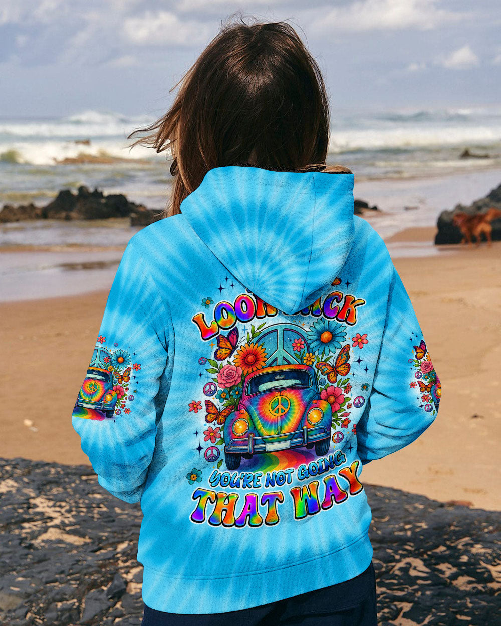 DON'T LOOK BACK HIPPIE CAR TIE DYE ALL OVER PRINT - TYQY1908253