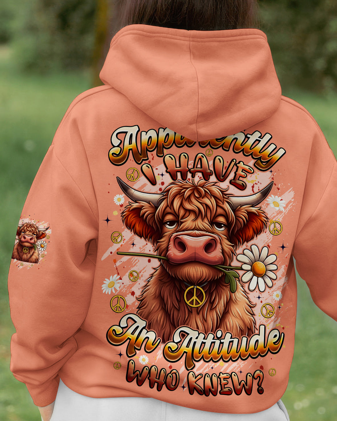 APPARENTLY I HAVE AN ATTITUDE WHO KNEW COW ALL OVER PRINT - TYQY1912251