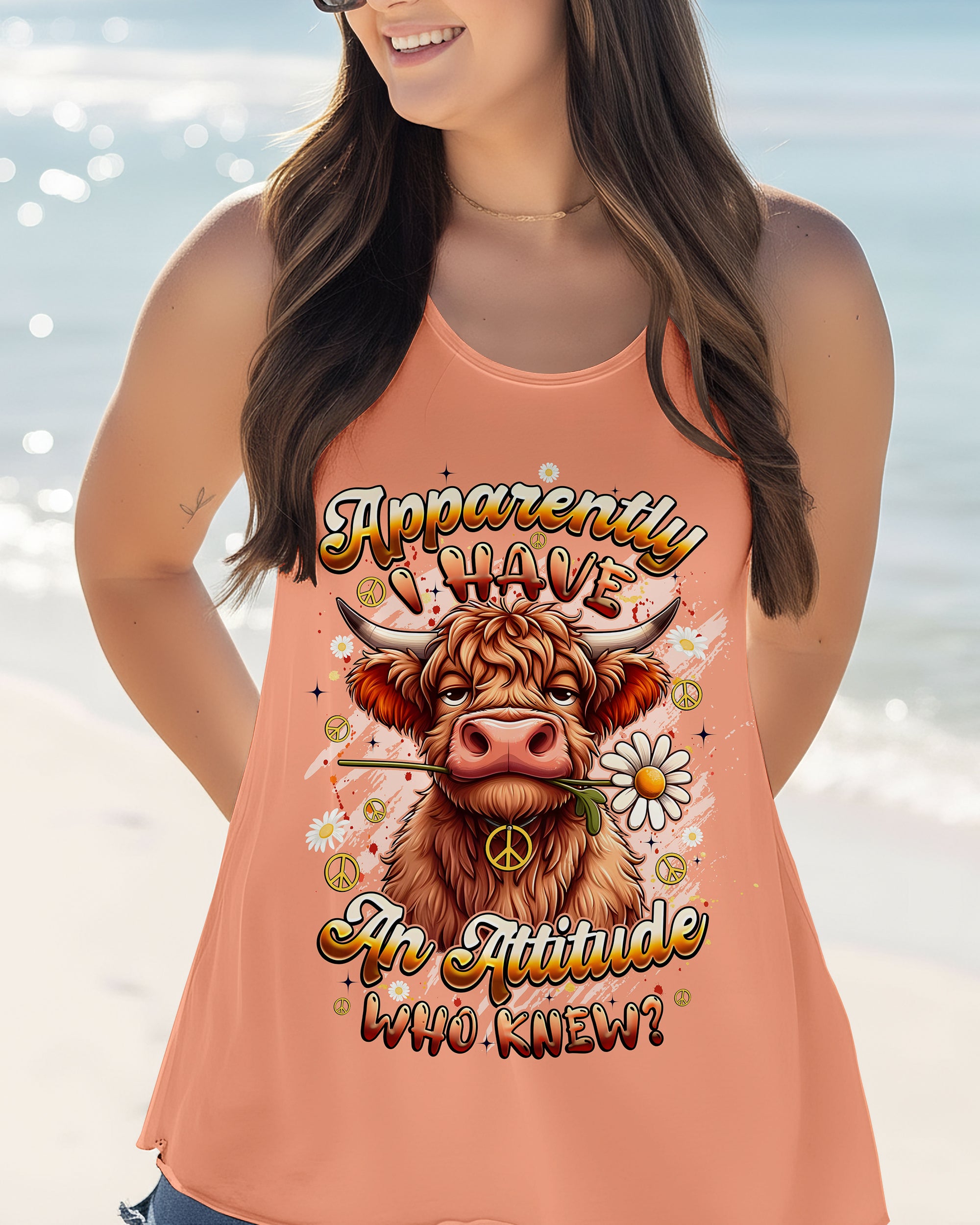 APPARENTLY I HAVE AN ATTITUDE WHO KNEW COW ALL OVER PRINT - TYQY1912251