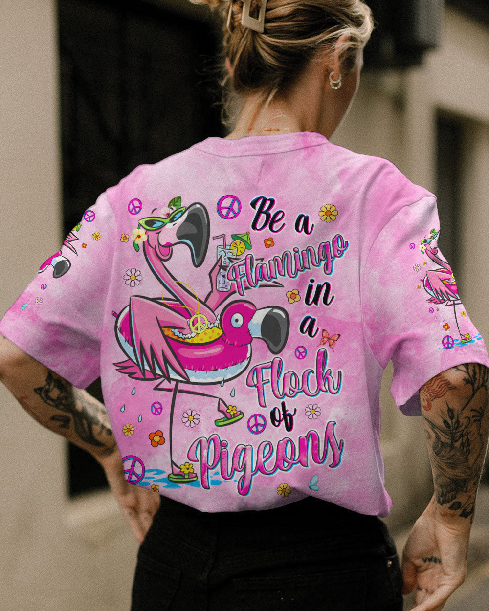 BE A FLAMINGO IN A FLOCK OF PIGEONS ALL OVER PRINT - TYQY2006244