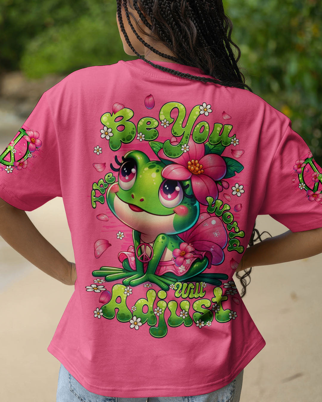 BE YOU THE WORLD WILL ADJUST FROG ALL OVER PRINT - TYQY2025252