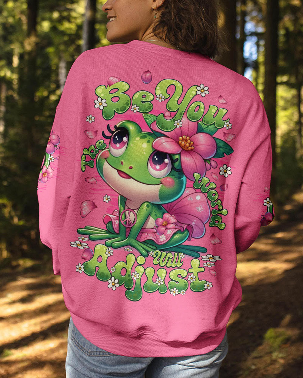 BE YOU THE WORLD WILL ADJUST FROG ALL OVER PRINT - TYQY2025252