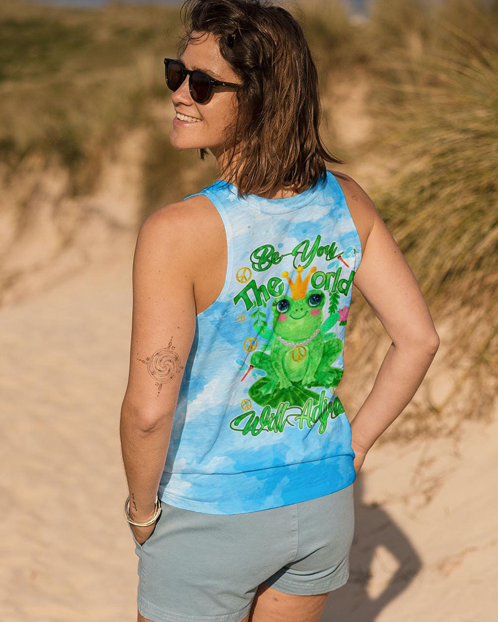 BE YOU THE WORLD WILL ADJUST FROG ALL OVER PRINT - TYQY2103244