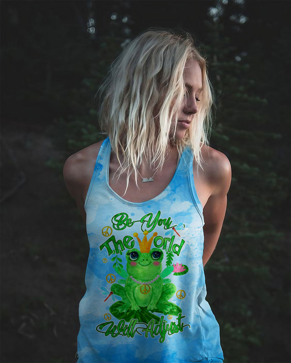 BE YOU THE WORLD WILL ADJUST FROG ALL OVER PRINT - TYQY2103244