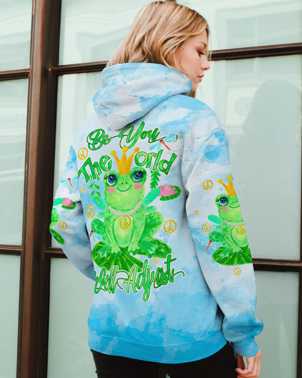 BE YOU THE WORLD WILL ADJUST FROG ALL OVER PRINT - TYQY2103244