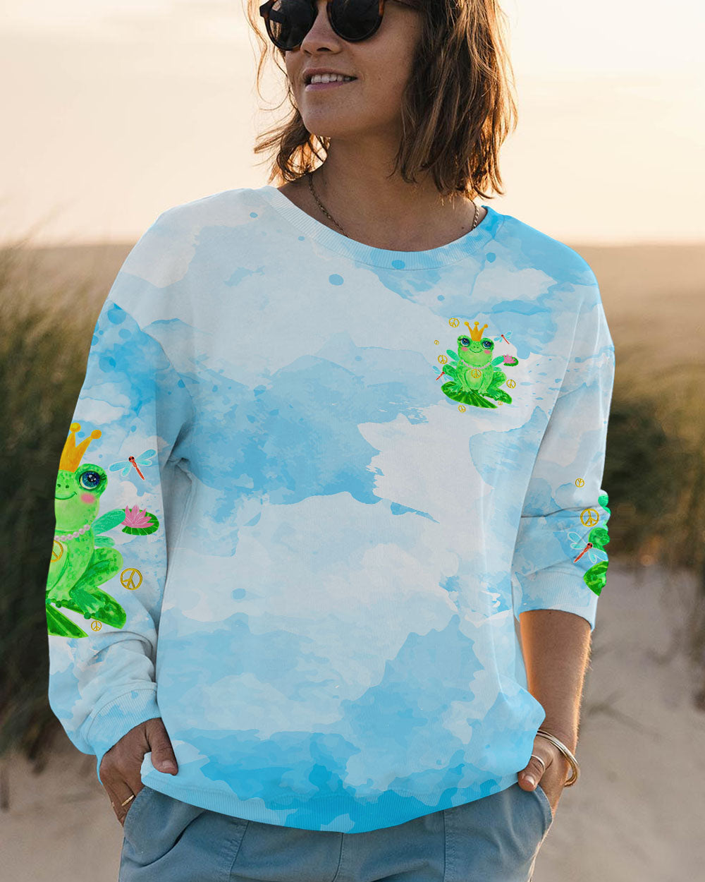 BE YOU THE WORLD WILL ADJUST FROG ALL OVER PRINT - TYQY2103244