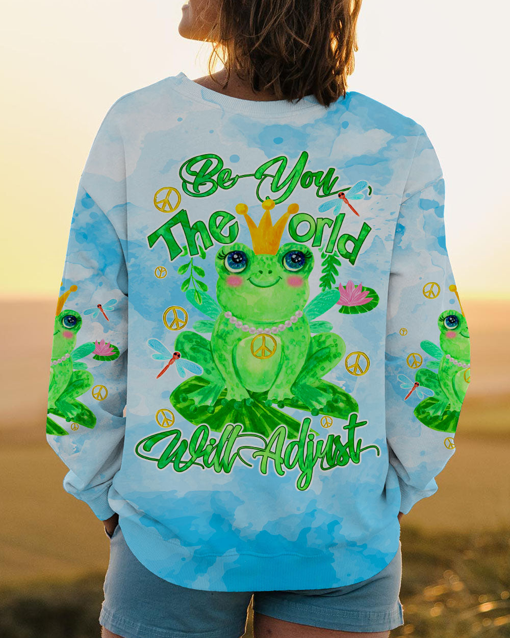 BE YOU THE WORLD WILL ADJUST FROG ALL OVER PRINT - TYQY2103244