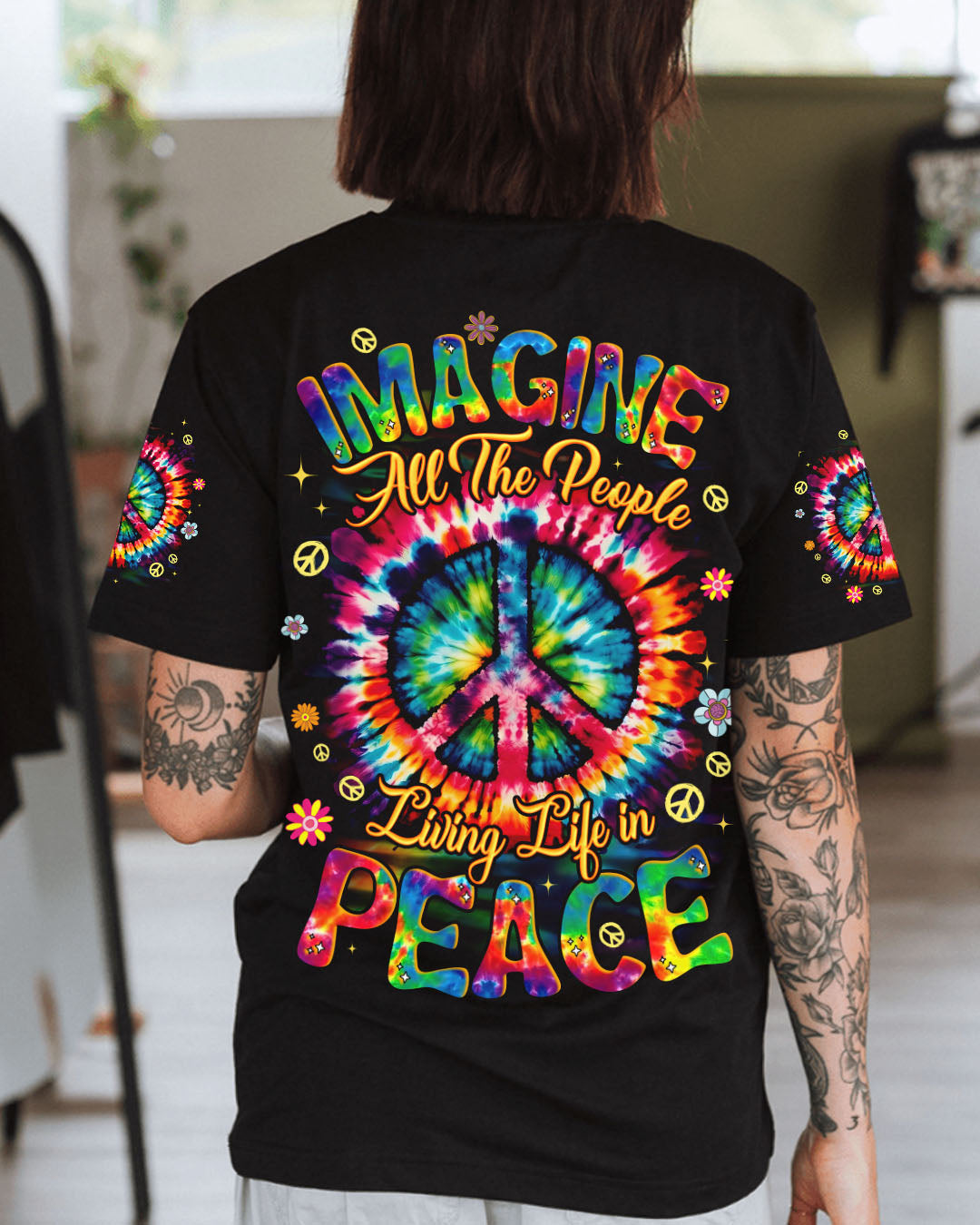 IMAGINE ALL THE PEOPLE LIVING LIFE IN PEACE TIE DYE ALL OVER PRINT - TYQY2105251