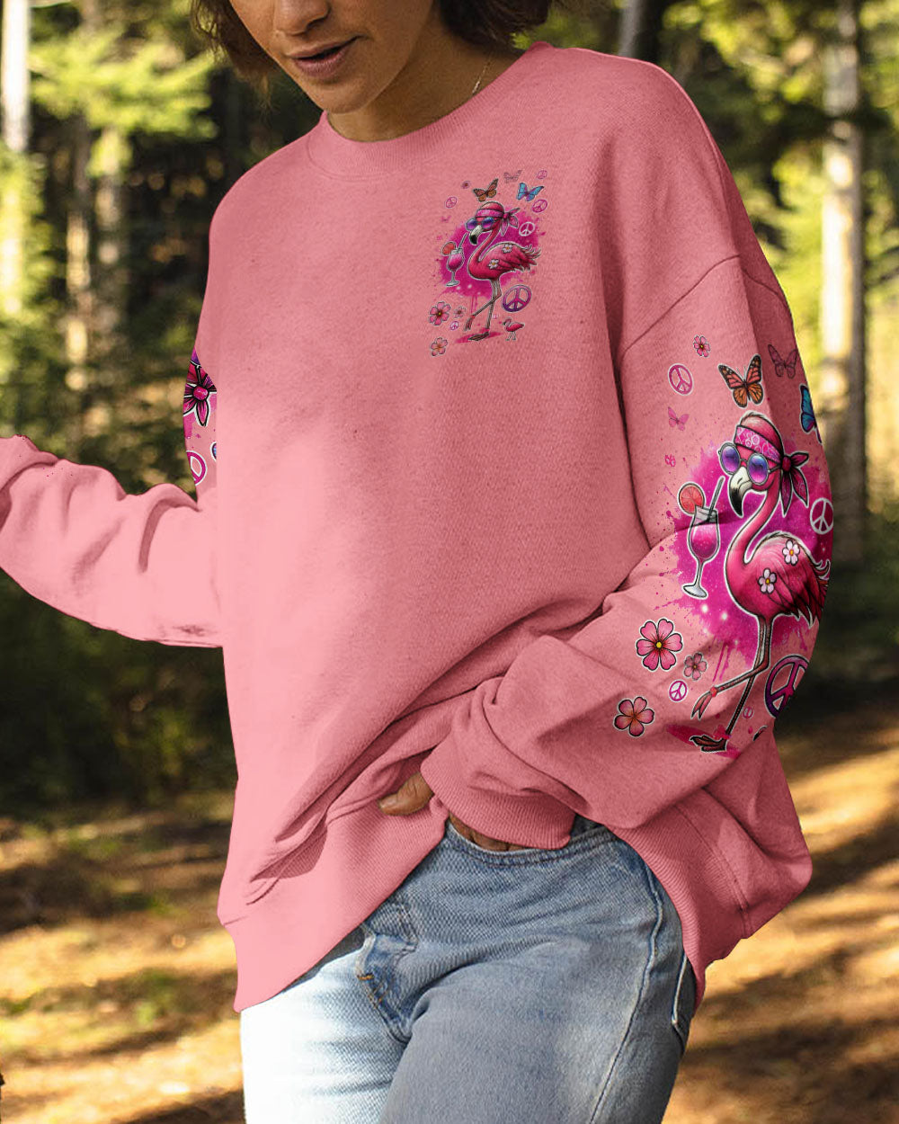 DON'T THINK YOU MUST BE NORMAL FLAMINGO ALL OVER PRINT - TYQY2106246