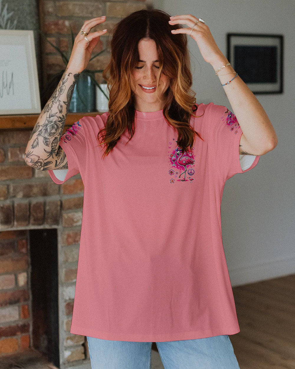 DON'T THINK YOU MUST BE NORMAL FLAMINGO ALL OVER PRINT - TYQY2106246