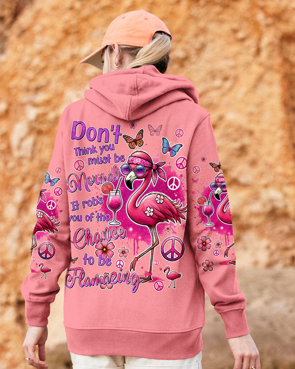 DON'T THINK YOU MUST BE NORMAL FLAMINGO ALL OVER PRINT - TYQY2106246