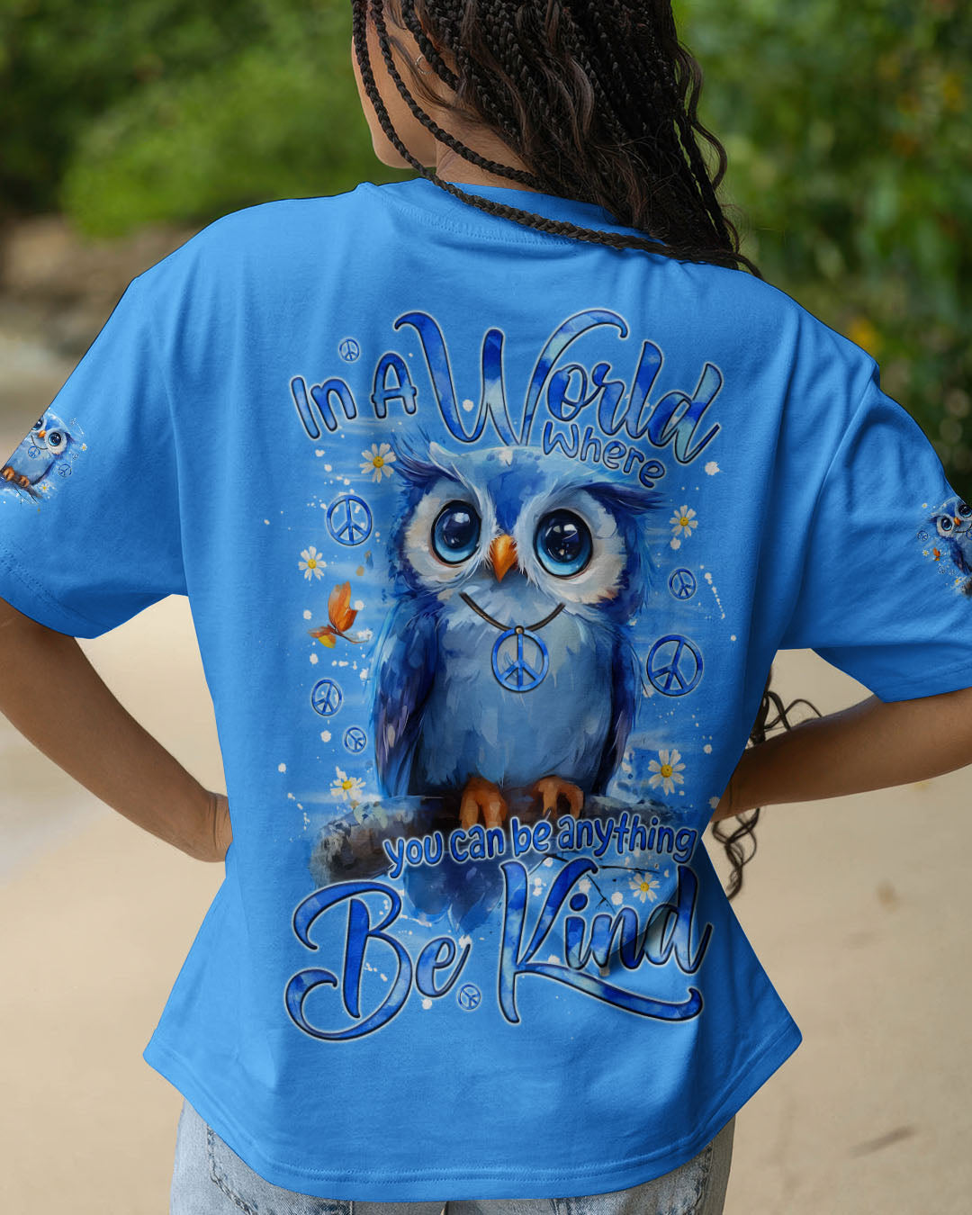IN A WORLD WHERE YOU CAN BE ANYTHING BE KIND OWL ALL OVER PRINT - TYQY2110252