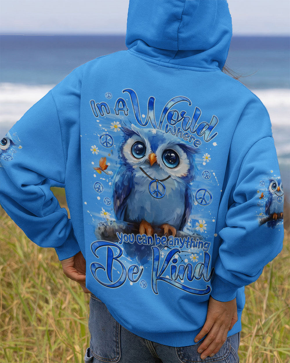 IN A WORLD WHERE YOU CAN BE ANYTHING BE KIND OWL ALL OVER PRINT - TYQY2110252