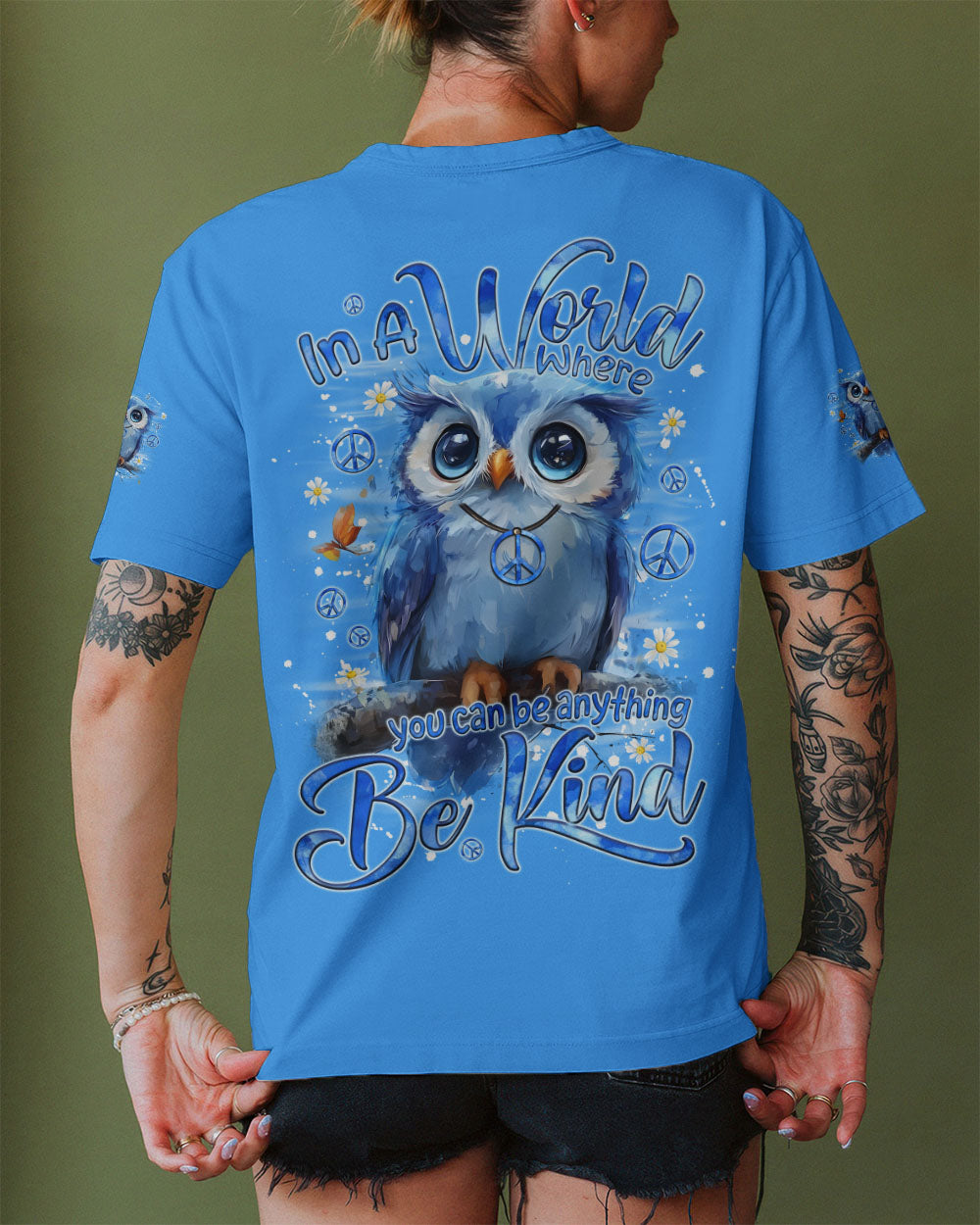 IN A WORLD WHERE YOU CAN BE ANYTHING BE KIND OWL ALL OVER PRINT - TYQY2110252