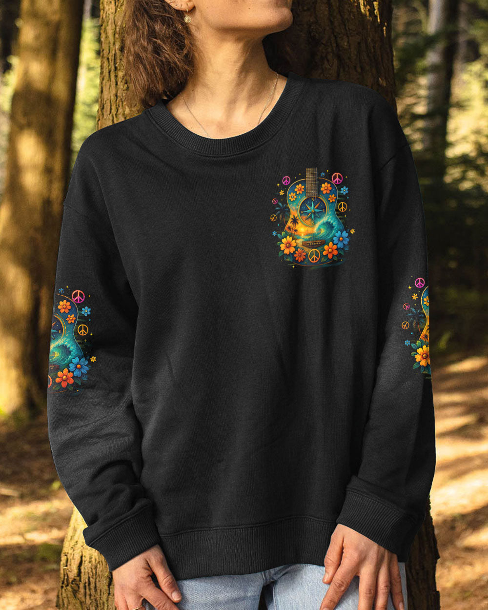 FIND ME WHERE THE MUSIC MEETS THE OCEAN GUITAR ALL OVER PRINT - TYQY2204251