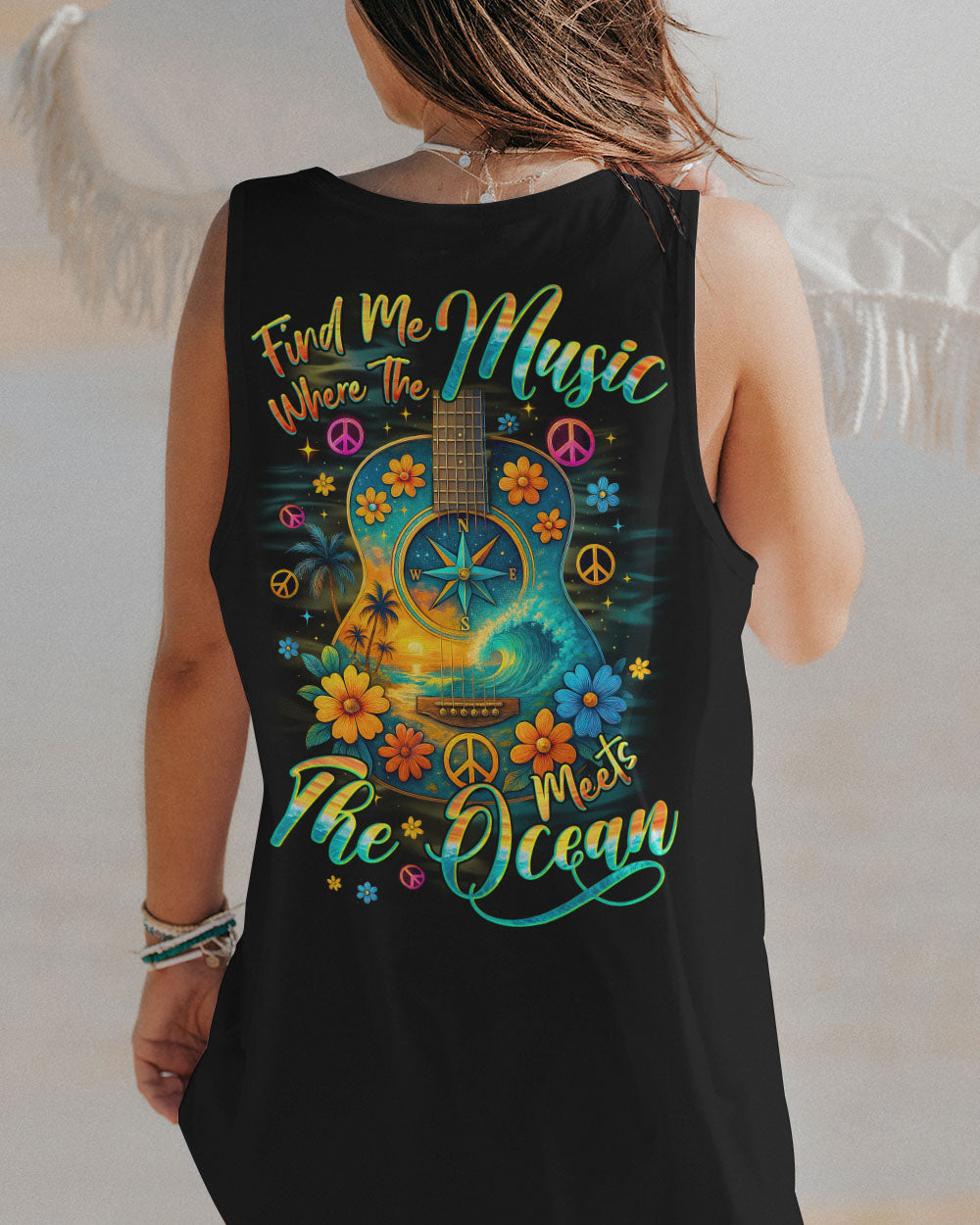 FIND ME WHERE THE MUSIC MEETS THE OCEAN GUITAR ALL OVER PRINT - TYQY2204251
