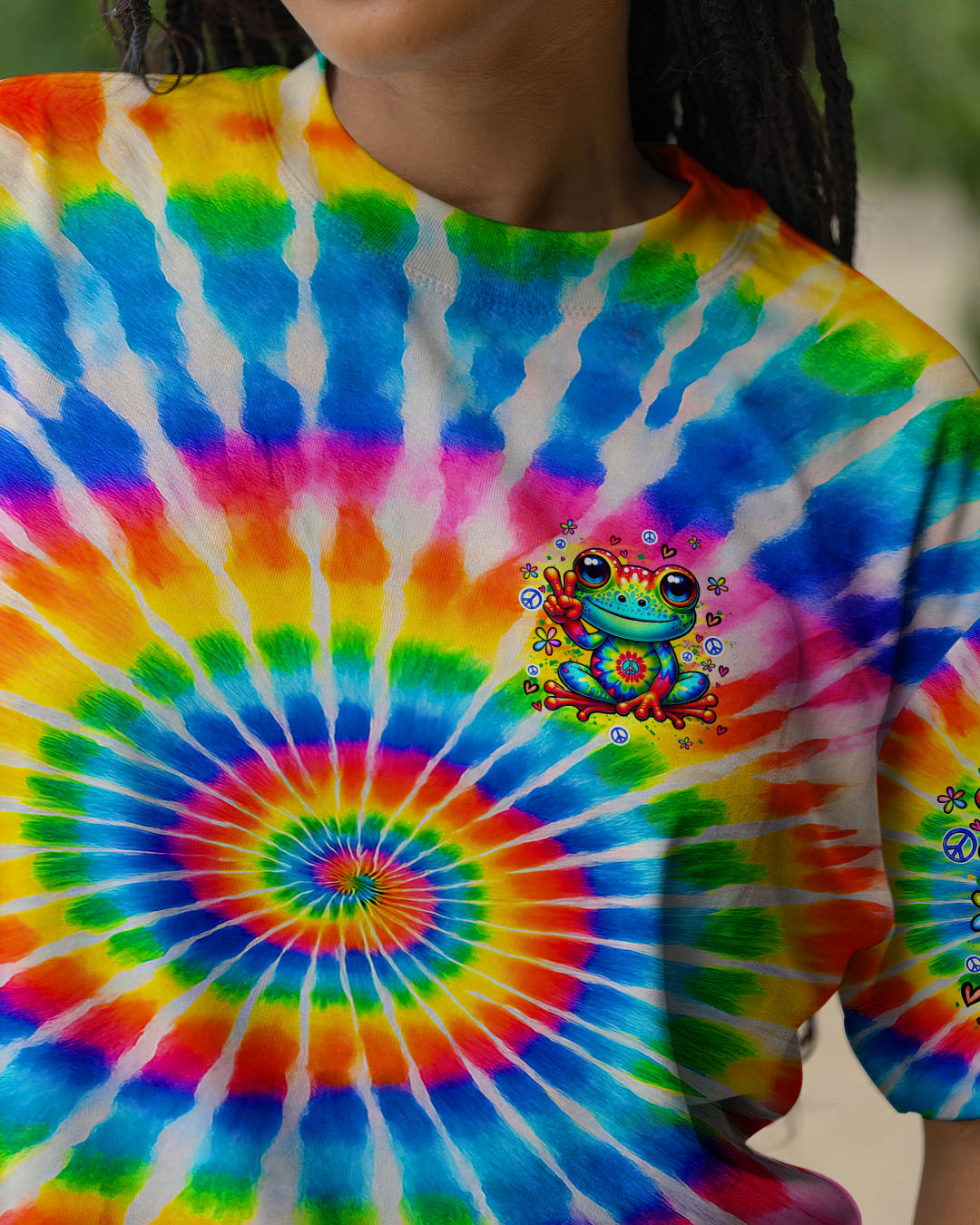 BE YOU THE WORLD WILL ADJUST FROG TIE DYE ALL OVER PRINT - TYQY2204254
