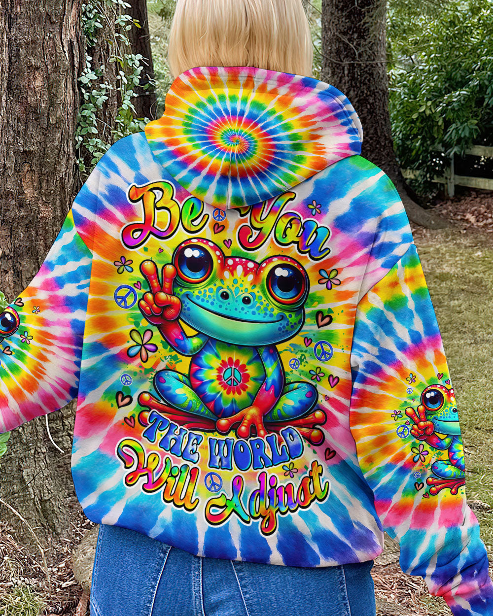 BE YOU THE WORLD WILL ADJUST FROG TIE DYE ALL OVER PRINT - TYQY2204254