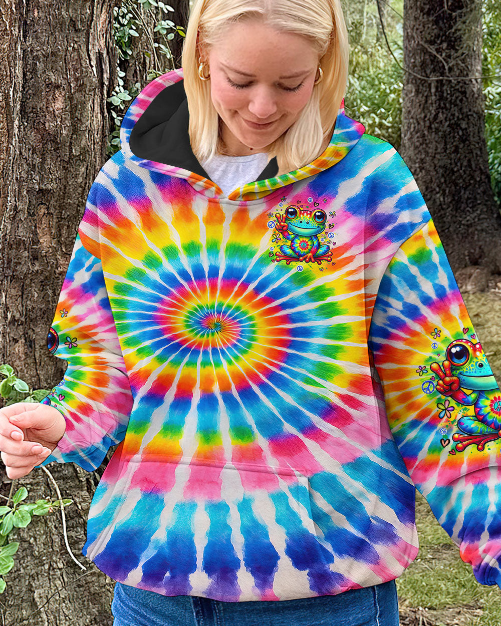 BE YOU THE WORLD WILL ADJUST FROG TIE DYE ALL OVER PRINT - TYQY2204254