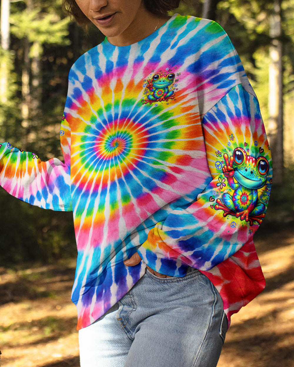 BE YOU THE WORLD WILL ADJUST FROG TIE DYE ALL OVER PRINT - TYQY2204254