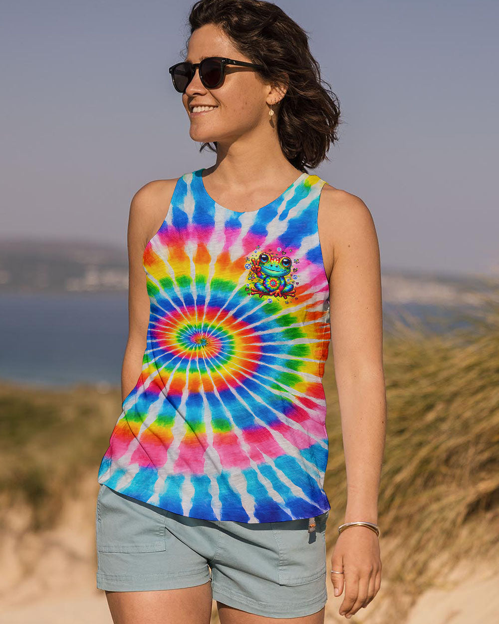 BE YOU THE WORLD WILL ADJUST FROG TIE DYE ALL OVER PRINT - TYQY2204254