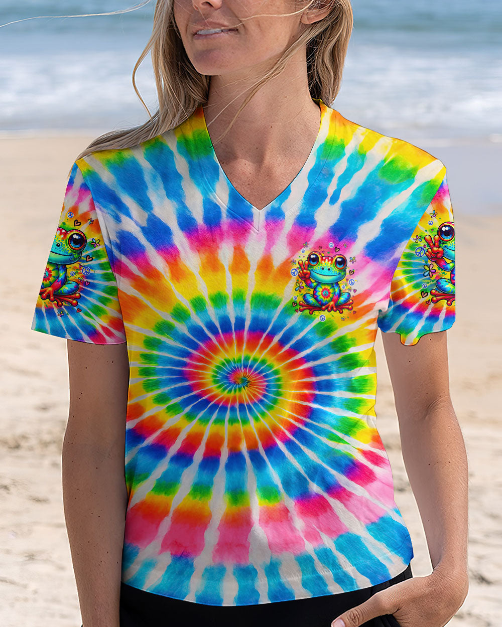 BE YOU THE WORLD WILL ADJUST FROG TIE DYE ALL OVER PRINT - TYQY2204254