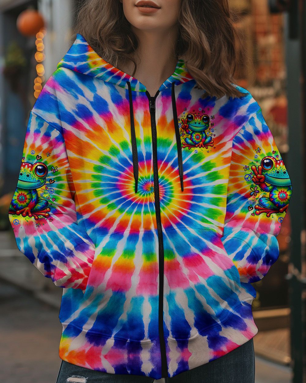 BE YOU THE WORLD WILL ADJUST FROG TIE DYE ALL OVER PRINT - TYQY2204254