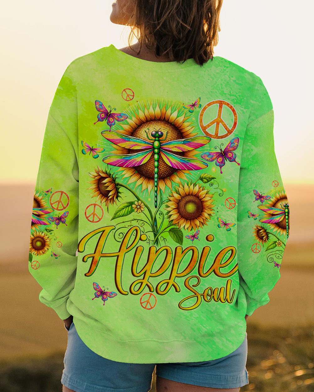 HIPPIE SOUL DRAGONFLY AND SUNFLOWER ALL OVER PRINT - TYQY2207244