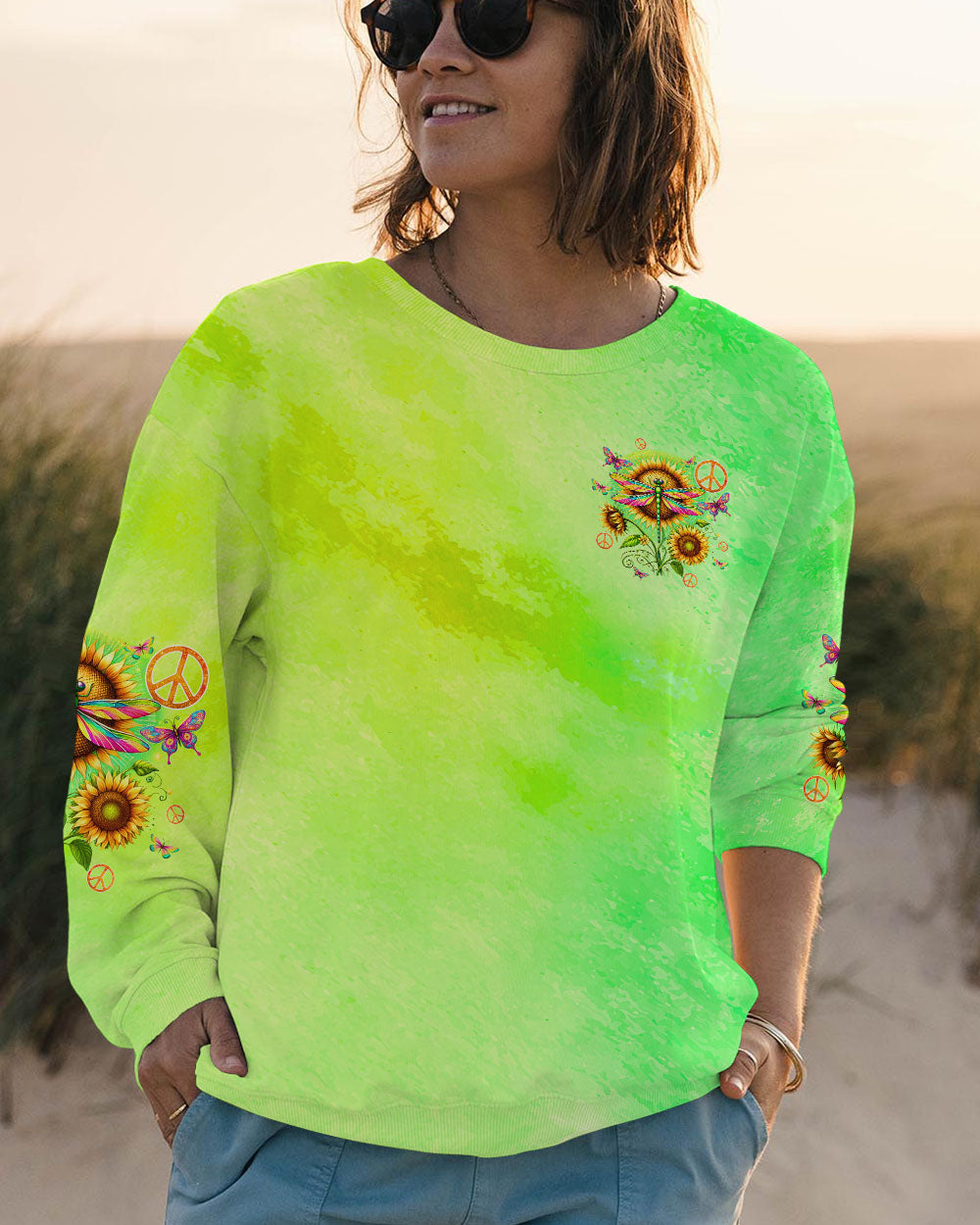 HIPPIE SOUL DRAGONFLY AND SUNFLOWER ALL OVER PRINT - TYQY2207244