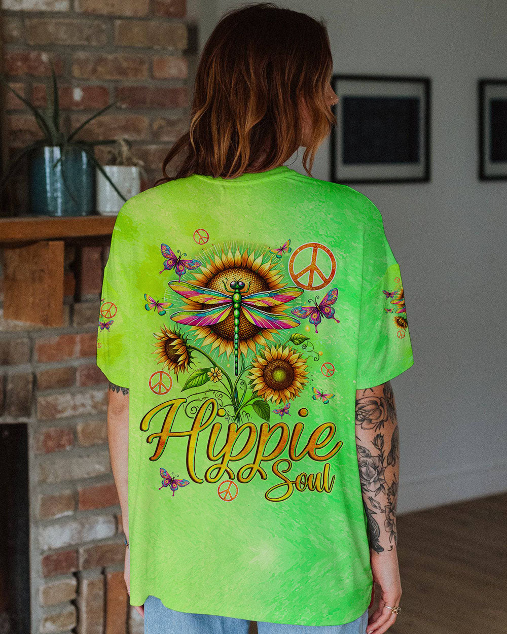 HIPPIE SOUL DRAGONFLY AND SUNFLOWER ALL OVER PRINT - TYQY2207244