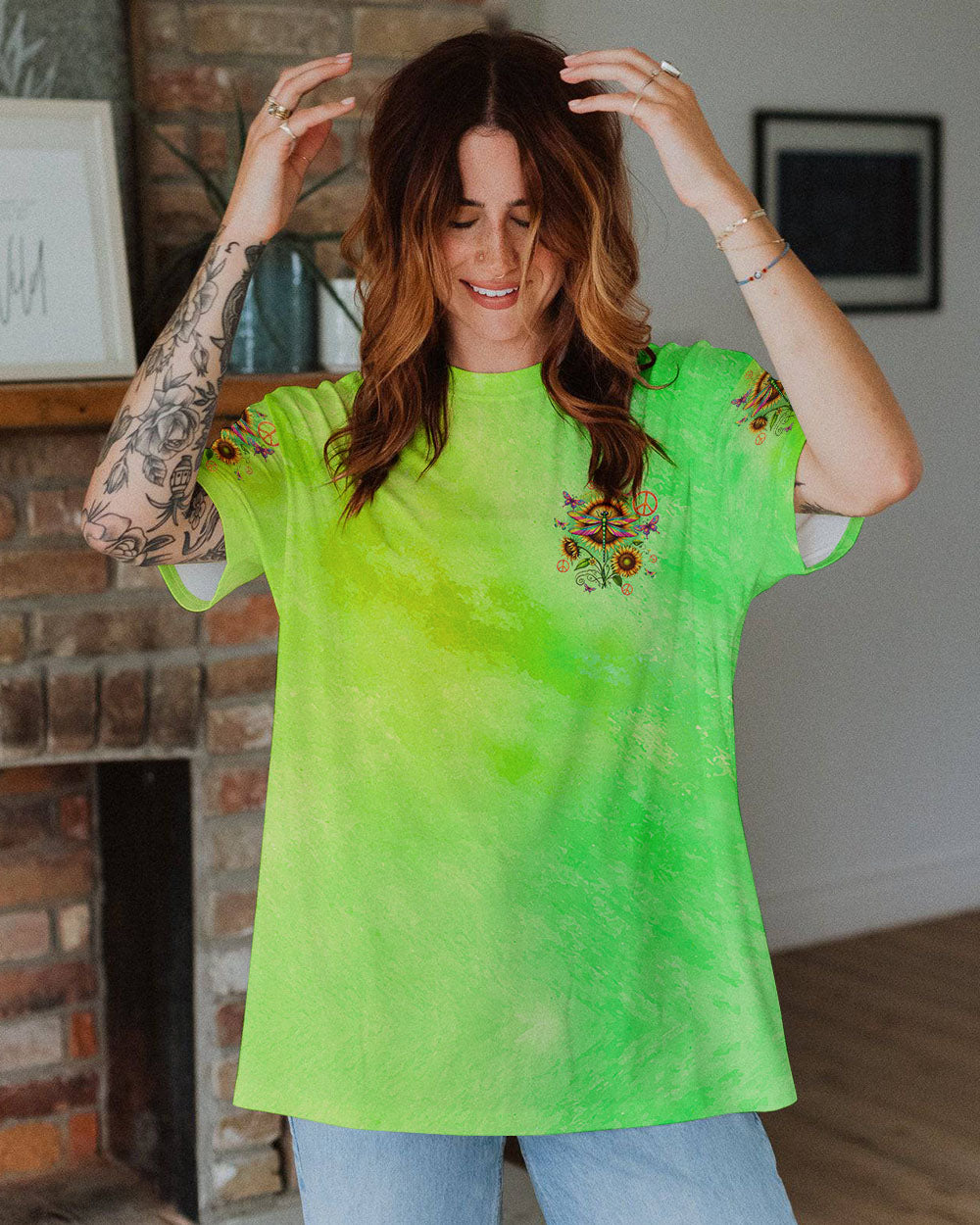 HIPPIE SOUL DRAGONFLY AND SUNFLOWER ALL OVER PRINT - TYQY2207244