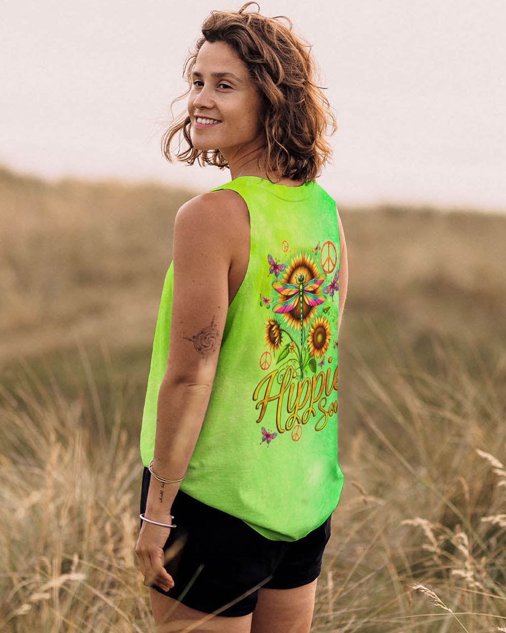 HIPPIE SOUL DRAGONFLY AND SUNFLOWER ALL OVER PRINT - TYQY2207244