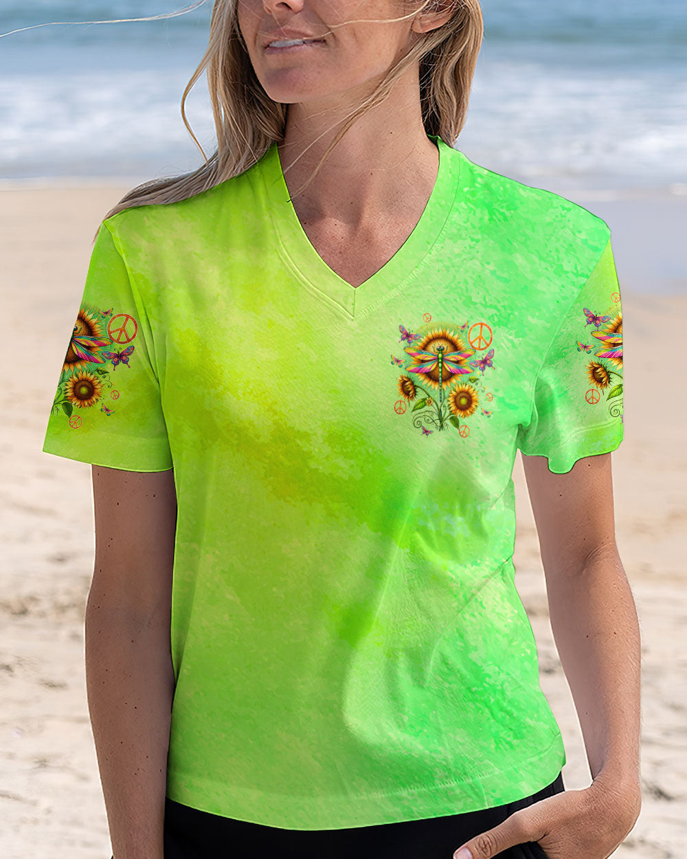 HIPPIE SOUL DRAGONFLY AND SUNFLOWER ALL OVER PRINT - TYQY2207244