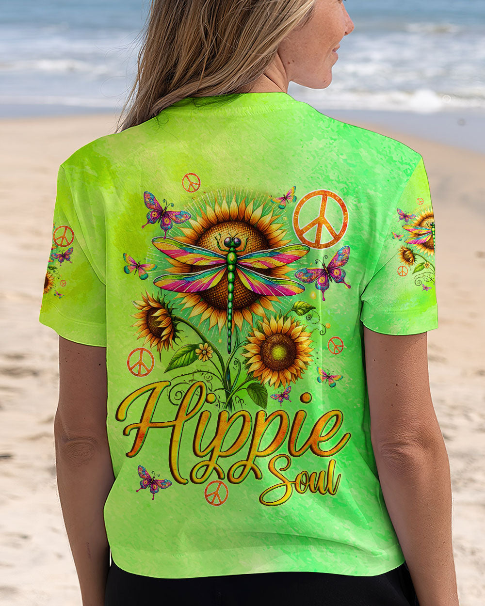 HIPPIE SOUL DRAGONFLY AND SUNFLOWER ALL OVER PRINT - TYQY2207244