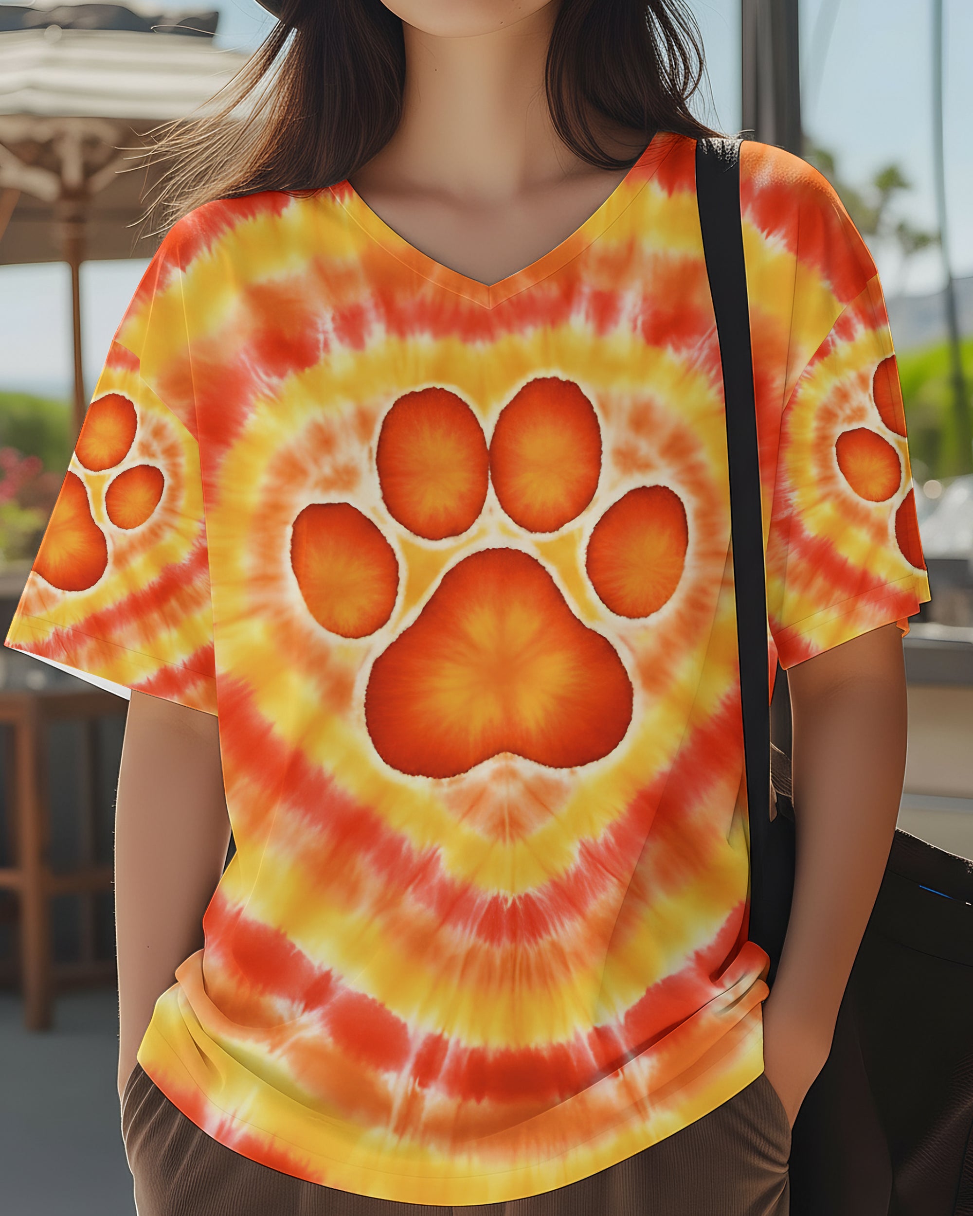 PAW PRINT ORANGE YELLOW ALL OVER PRINT - TYQY2212252