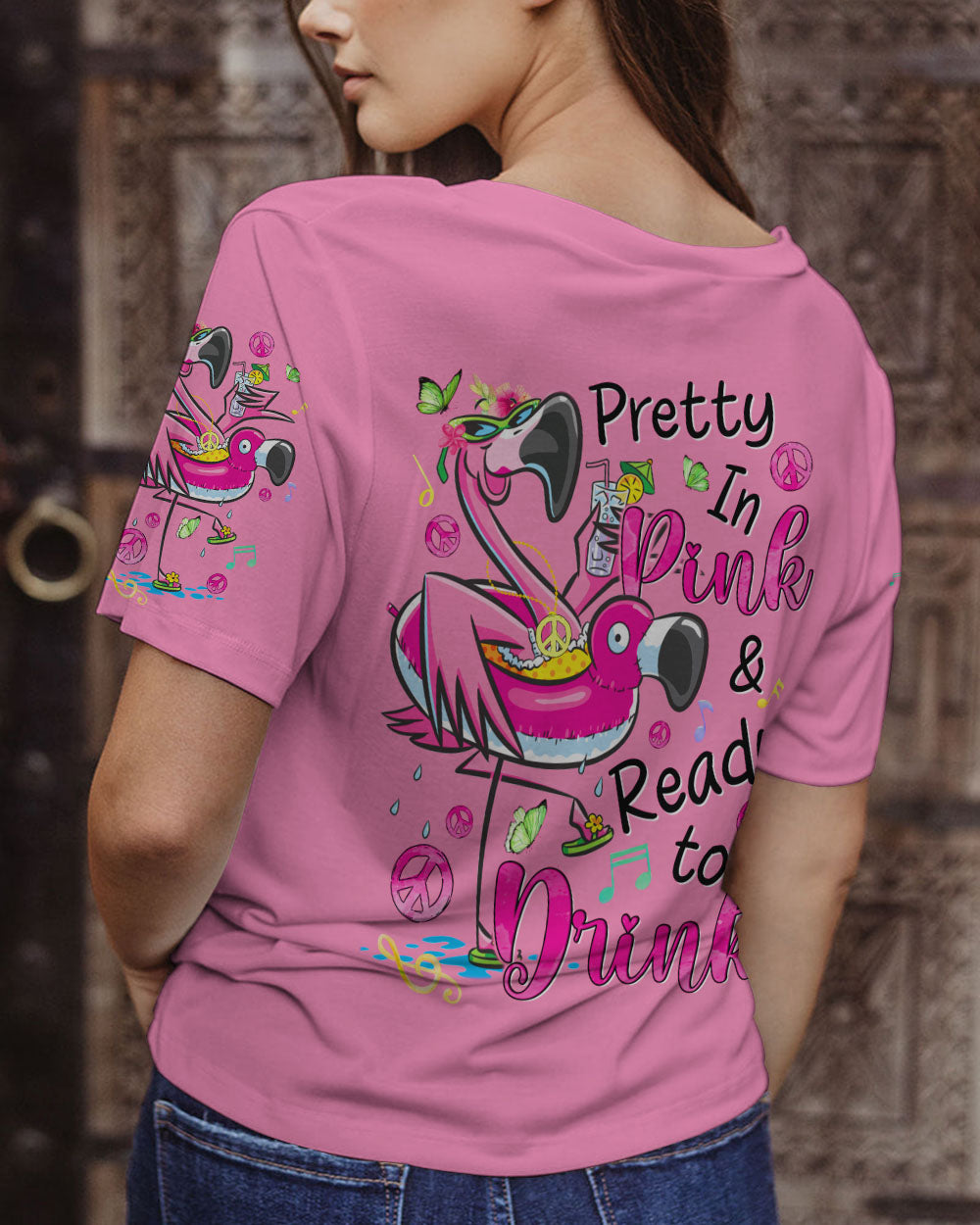 PRETTY IN PINK FLAMINGO ALL OVER PRINT - TYQY2305243