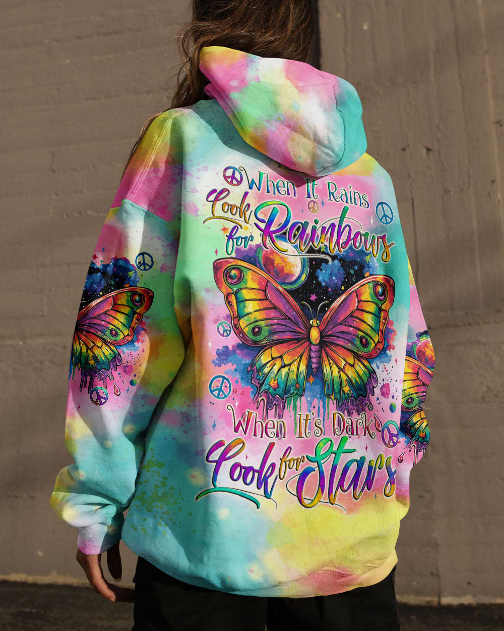 WHEN IT RAINS LOOK FOR RAINBOWS BUTTERFLY ALL OVER PRINT - TYQY2308244