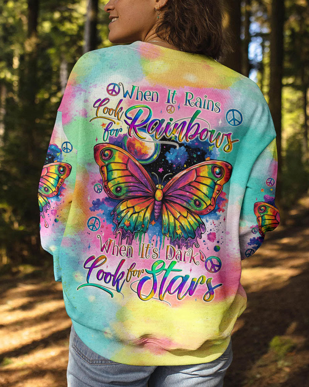 WHEN IT RAINS LOOK FOR RAINBOWS BUTTERFLY ALL OVER PRINT - TYQY2308244