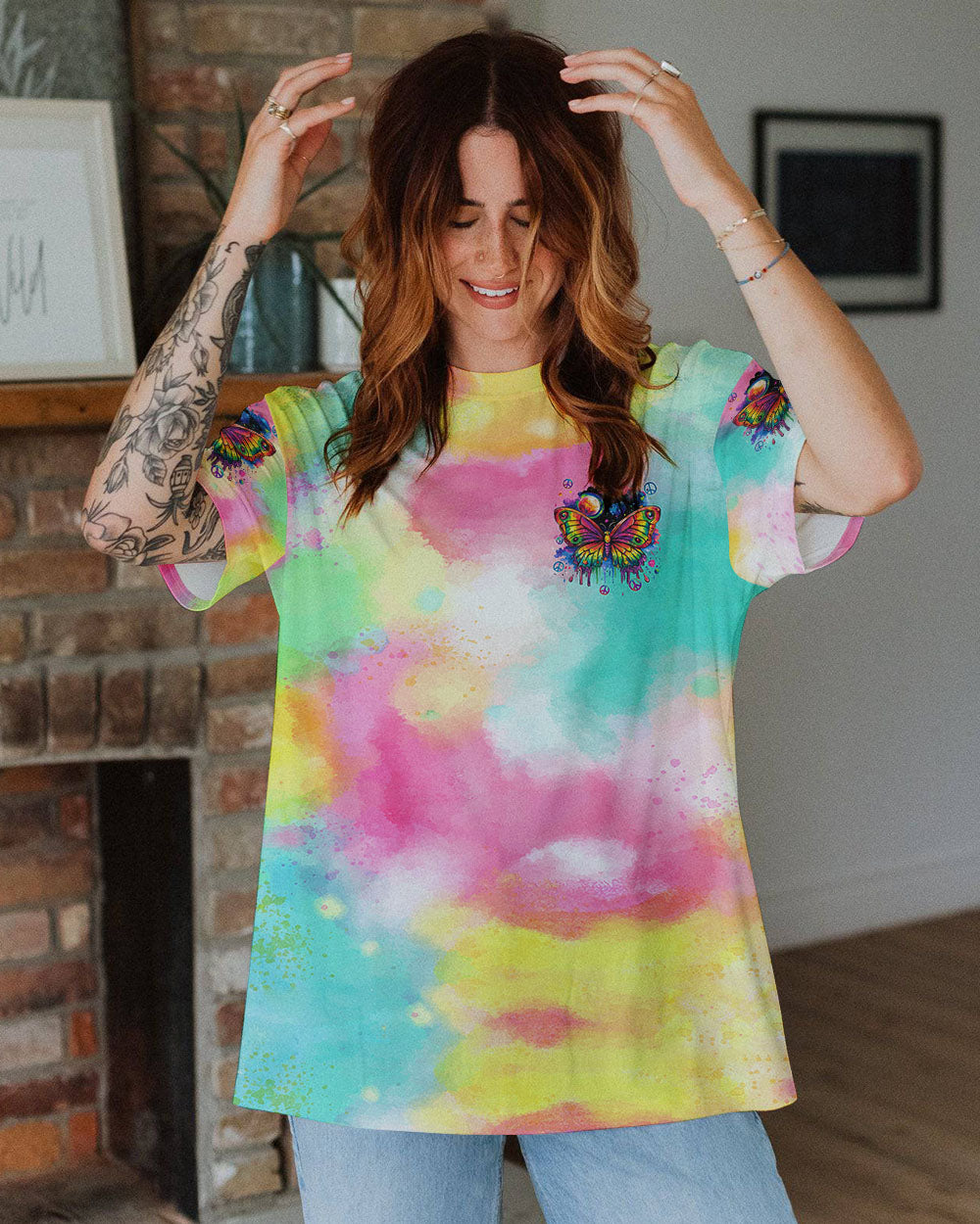 WHEN IT RAINS LOOK FOR RAINBOWS BUTTERFLY ALL OVER PRINT - TYQY2308244