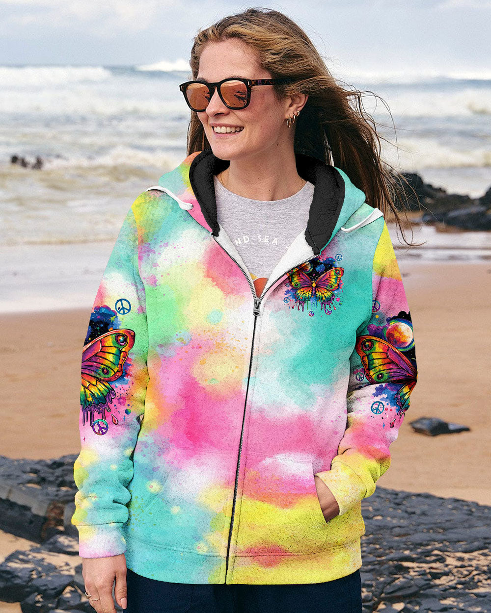 WHEN IT RAINS LOOK FOR RAINBOWS BUTTERFLY ALL OVER PRINT - TYQY2308244