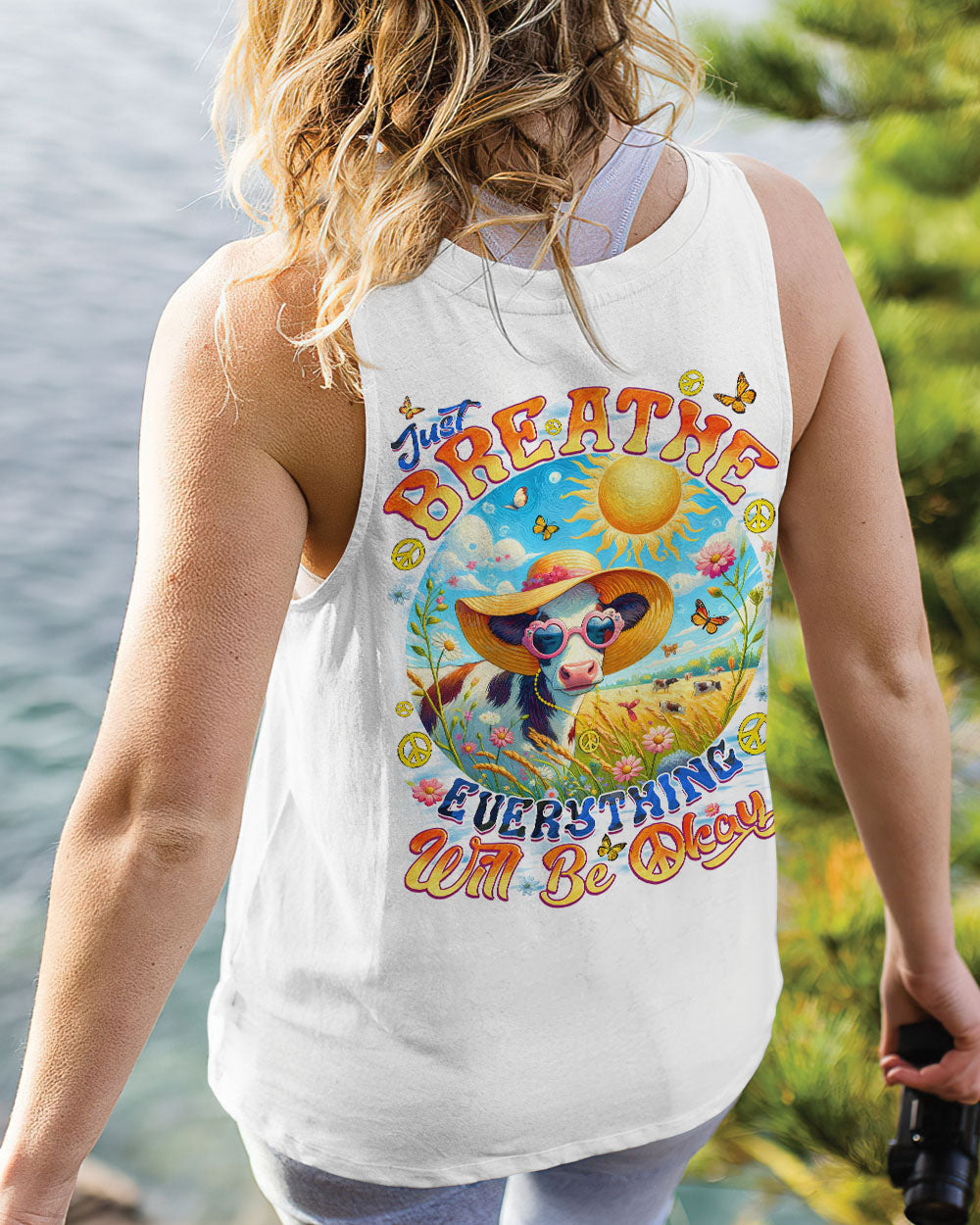 JUST BREATHE SPRING COW ALL OVER PRINT - TYQY2309241