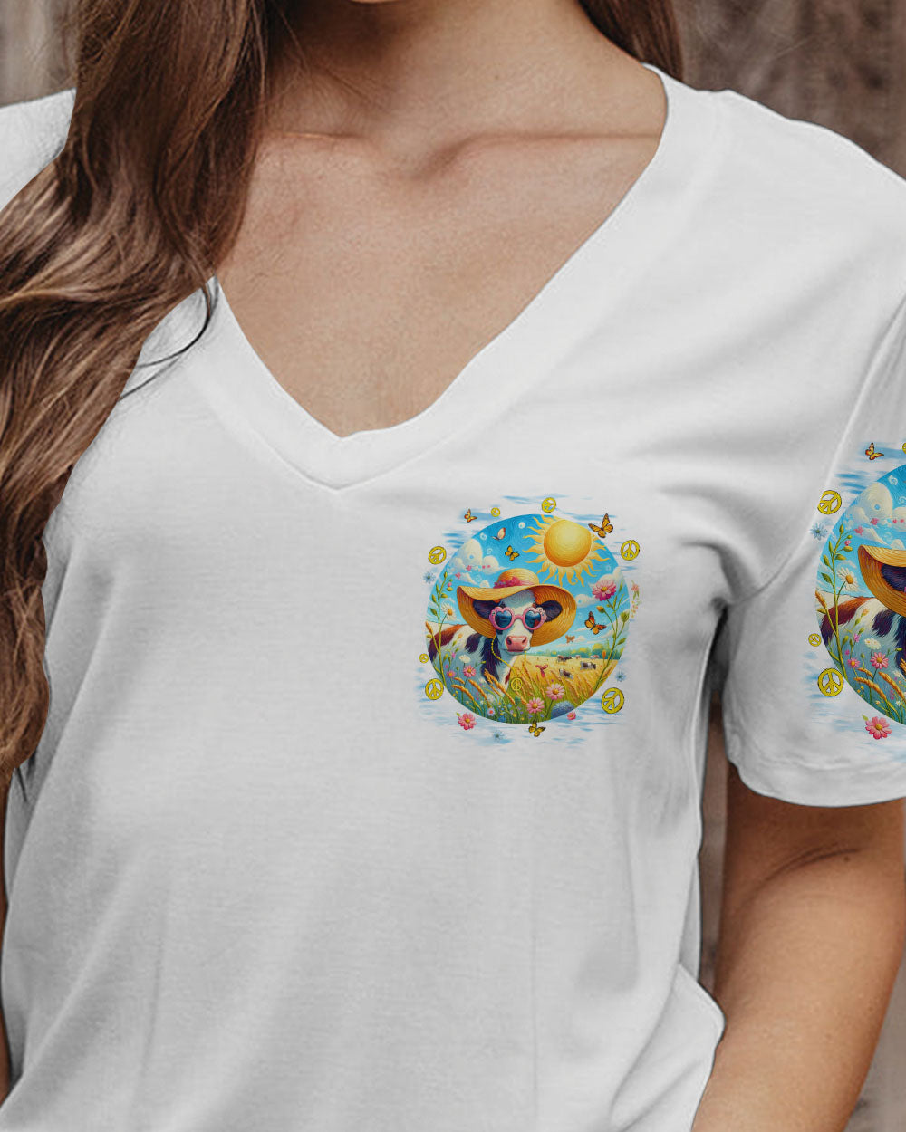 JUST BREATHE SPRING COW ALL OVER PRINT - TYQY2309241