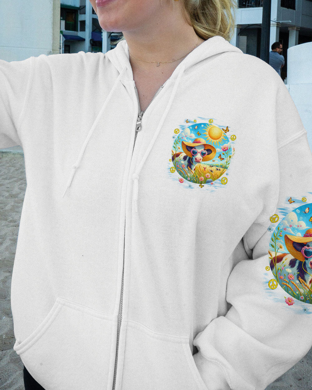 JUST BREATHE SPRING COW ALL OVER PRINT - TYQY2309241