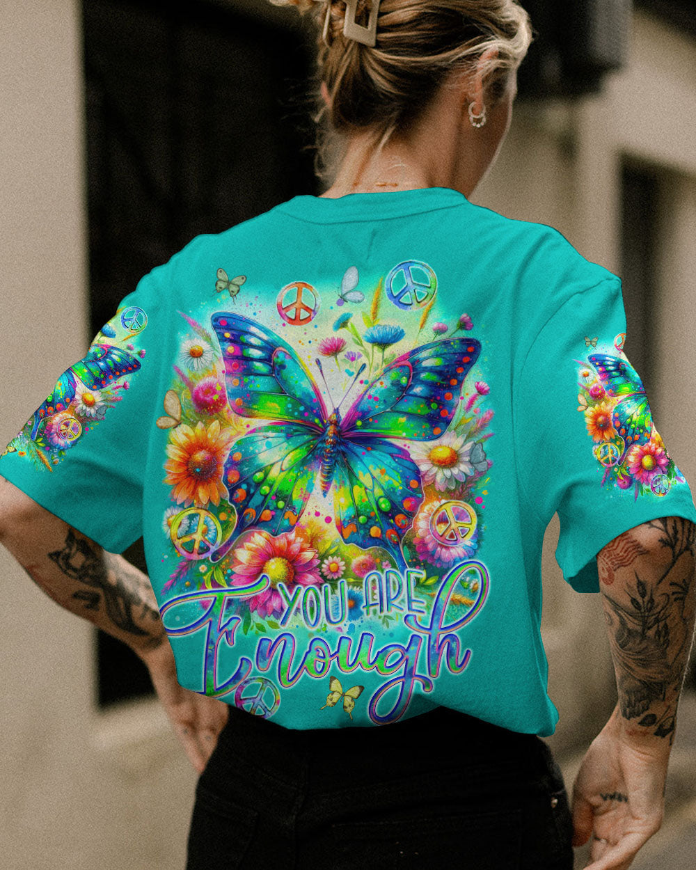 YOU ARE ENOUGH BUTTERFLY ALL OVER PRINT - TYQY2311231