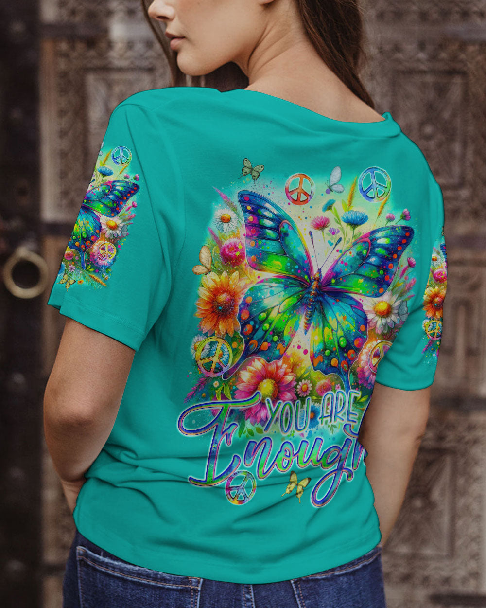YOU ARE ENOUGH BUTTERFLY ALL OVER PRINT - TYQY2311231