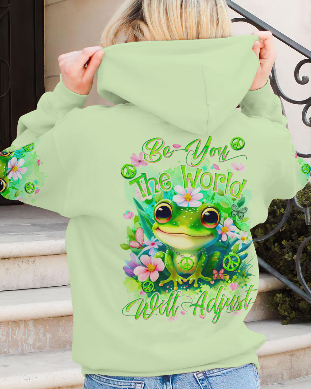 BE YOU THE WORLD WILL ADJUST FROG ALL OVER PRINT - TYQY2311235