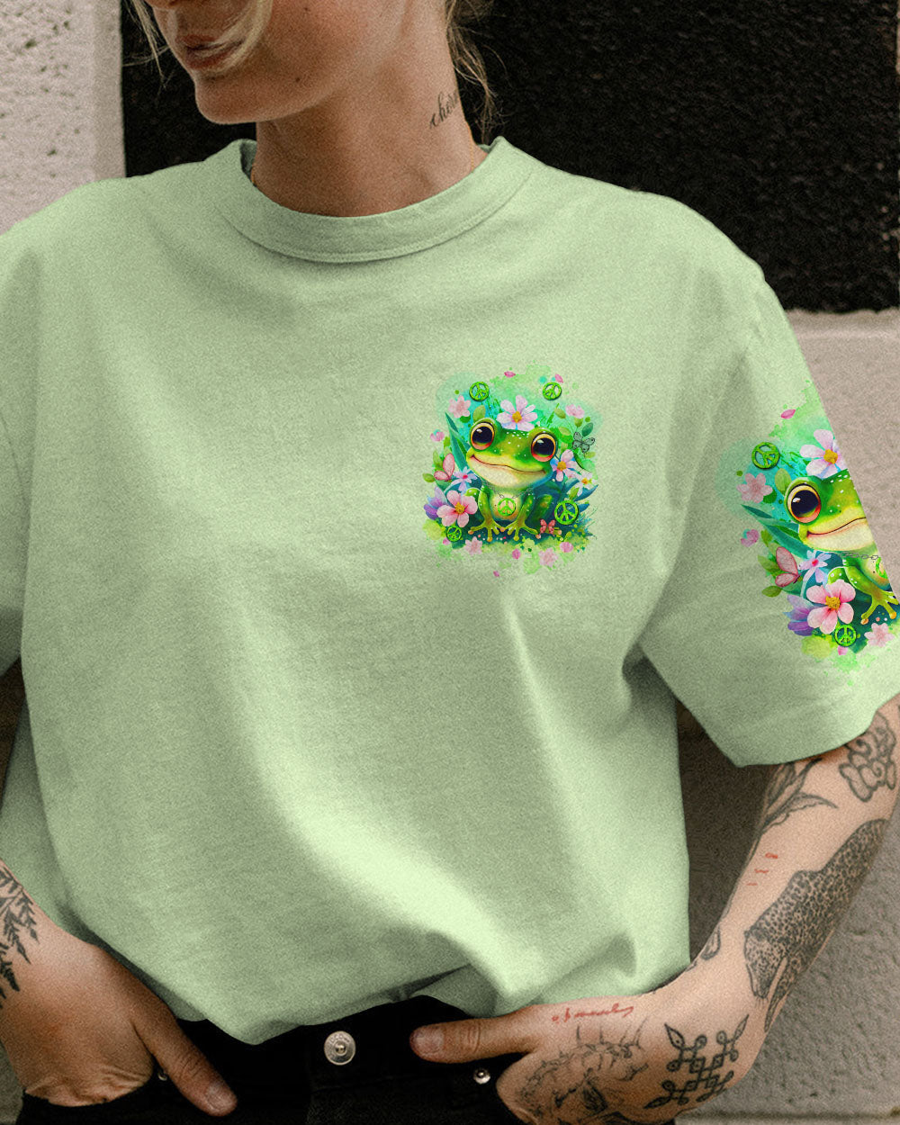 BE YOU THE WORLD WILL ADJUST FROG ALL OVER PRINT - TYQY2311235